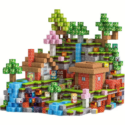 Blocs de construction magnétiques créatifs, 100 pièces pour enfants de 3 ans et plus, jouet STEM pour la pensée spatiale et la motricité, ensemble de construction magnétique aux couleurs aléatoires, cadeau surprise pour Noël, Halloween ou un anniversaire
