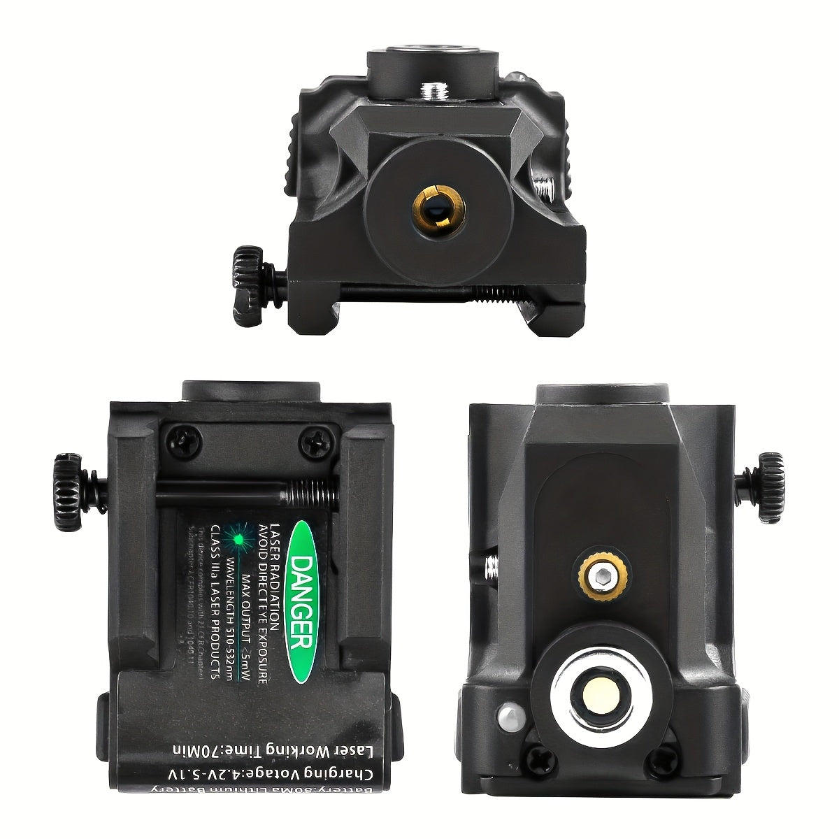 Viseur laser vert ultra-compact pour armes de poing et pistolets – Recharge USB magnétique, rail Picatinny 20 mm, interrupteur marche/arrêt ambidextre, nylon PA66, portée visible de 150 à 300 m – 7 variantes de couleurs et de charge