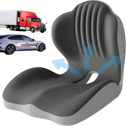 Coussin de siège ergonomique en mousse à mémoire de forme avec soutien lombaire et design creux respirant – Coussin de coccyx confortable pour chaise de bureau, siège auto, position assise prolongée, unisexe
