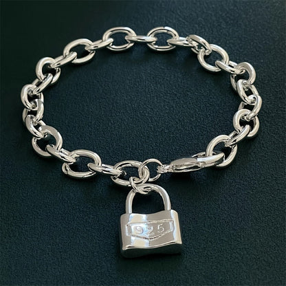 Bracelet chaîne pour femme en argent sterling 925 – Bracelet délicat à pendentif avec fermoir mousqueton style bohème coréen, hypoallergénique, léger (2 g), cadeau idéal pour elle