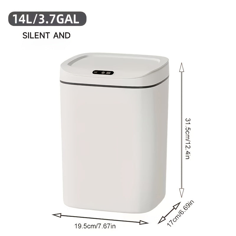 Poubelle intelligente à induction avec couvercle hermétique et technologie anti-odeurs, interrupteur tactile, capteur automatique mains libres, facile à nettoyer pour bureau, salle de bain, chambre et cuisine