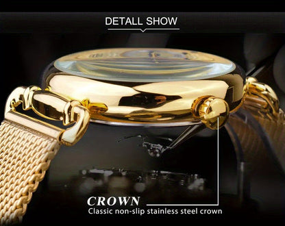 Montre à quartz vintage classique pour homme – Montre habillée élégante à cadran doré avec coffret cadeau, garde-temps analogique pour le travail, les occasions formelles et spéciales