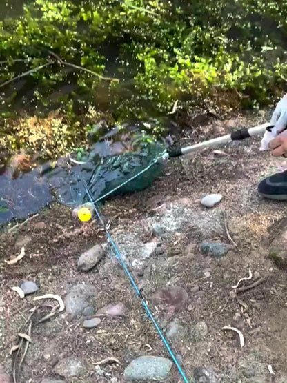 Épuisette de pêche télescopique pliable avec cadre en alliage d'aluminium – Manche extensible de 55 à 190 cm pour la pêche au bar, à la truite et à la mouche, épuisette professionnelle portable et repliable