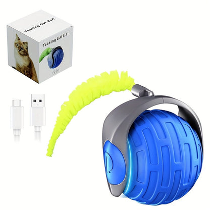 Balle interactive auto-roulante pour chiens et chats - Jouet électrique intelligent à mouvement automatique, balle roulante d'intérieur pour l'exercice des animaux, anti-ennui pour chatons et chiots