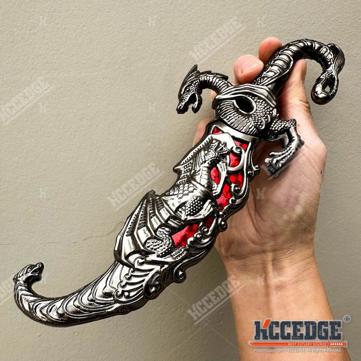 Couteau médiéval fantastique à lame fixe avec fourreau, 23 cm – Acier inoxydable 440 non tranchant, accessoire de cosplay, réplique historique, objet de décoration, 5 couleurs