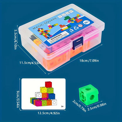 Cubes de construction emboîtables, puzzle à clipser pour enfants – Jouet STEM polyvalent pour la pensée logique, la motricité fine et la construction créative | Cadeau éducatif pour filles et garçons dès 3 ans