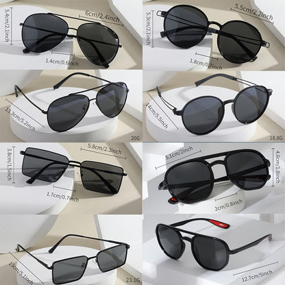 Lot de 6 paires de lunettes de soleil polarisées classiques pour hommes et femmes – Protection UV pour la conduite, la pêche, les voyages, les fêtes en plein air et les vacances, accessoires photo amusants et coffret cadeau
