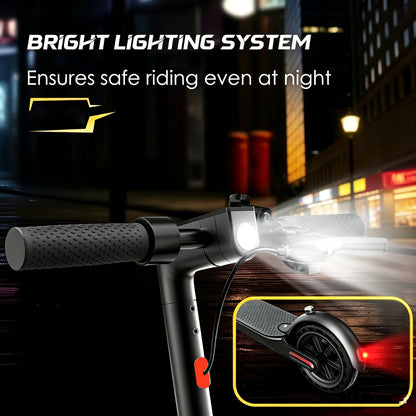 Trottinette électrique pliable pour adultes, moteur 350 W, autonomie de 34 km, compatible avec application, pneus 8,5 pouces, 3 modes de vitesse, écran LED, frein arrière, e-trottinette urbaine portable, noire