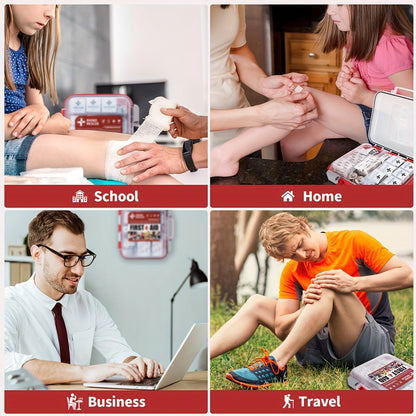 Trousse de premiers secours professionnelle polyvalente RHINO RESCUE - Idéale pour la maison, le bureau, les activités en plein air, le camping, la voiture, les voyages et les entreprises
