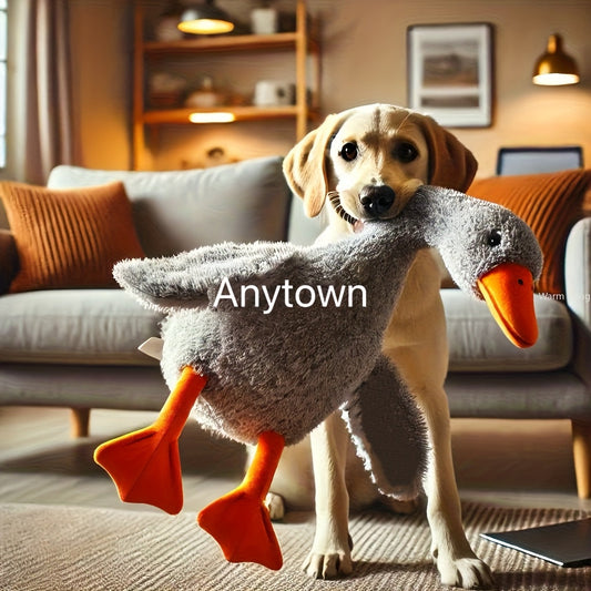 Peluche oie tie-dye pour chats et chiens - Jouet doux et coloré avec yeux brodés, coussin durable pour câlins et jeux, adorable cadeau d'animal en peluche pour propriétaires de chiens et chats