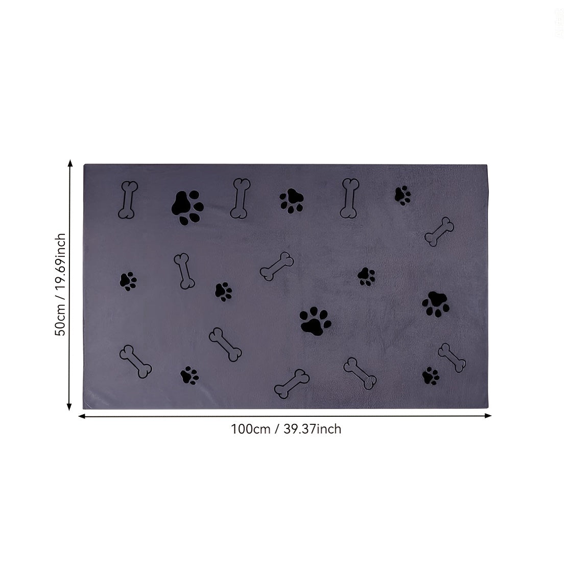 Lot de 2 serviettes en microfibre super absorbantes pour chiens et chats – Serviettes de bain à séchage rapide extra larges de 50 x 100 cm avec joli motif d'empreintes de pattes, ensemble de serviettes de séchage douces pour chiots et chatons