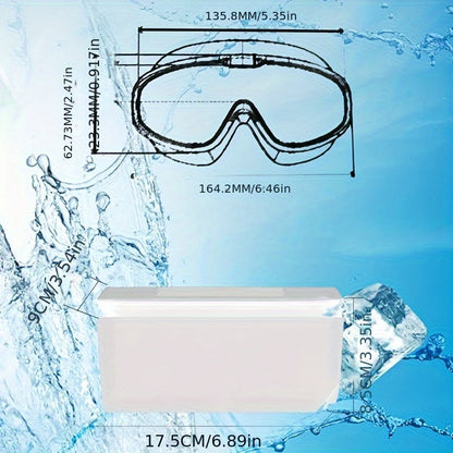 Lot de 2 lunettes de natation antibuée avec bouchons d'oreilles, pince-nez et sac étanche – Lunettes de natation avec protection UV pour hommes, femmes et adolescents, kit d'accessoires pour piscine extérieure et sports nautiques