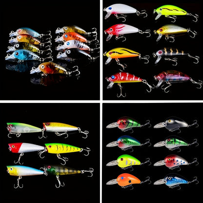 Lot de 5 leurres de pêche – Minnow bionique dur, nage réaliste, eau douce et eau de mer, leurres artificiels aux couleurs aléatoires