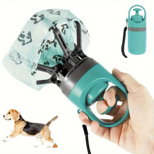Ensemble de ramasse-crottes portable avec distributeur et 75 sacs – Kit de ramassage durable de 6 pièces en plastique avec motif de patte mignon, adapté à toutes les races de chiens, indispensable pour les promenades en extérieur
