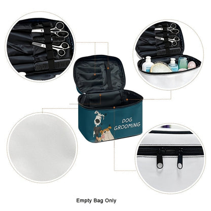 Dog Grooming Organizer Bag with Zipper - Portable Pet Grooming Supplies Storage Case for Home and Travel, Dog-Themed Grooming Tool Holder, Gift for Pet Owners and Dog Groomers, Multiple Colors & Styles