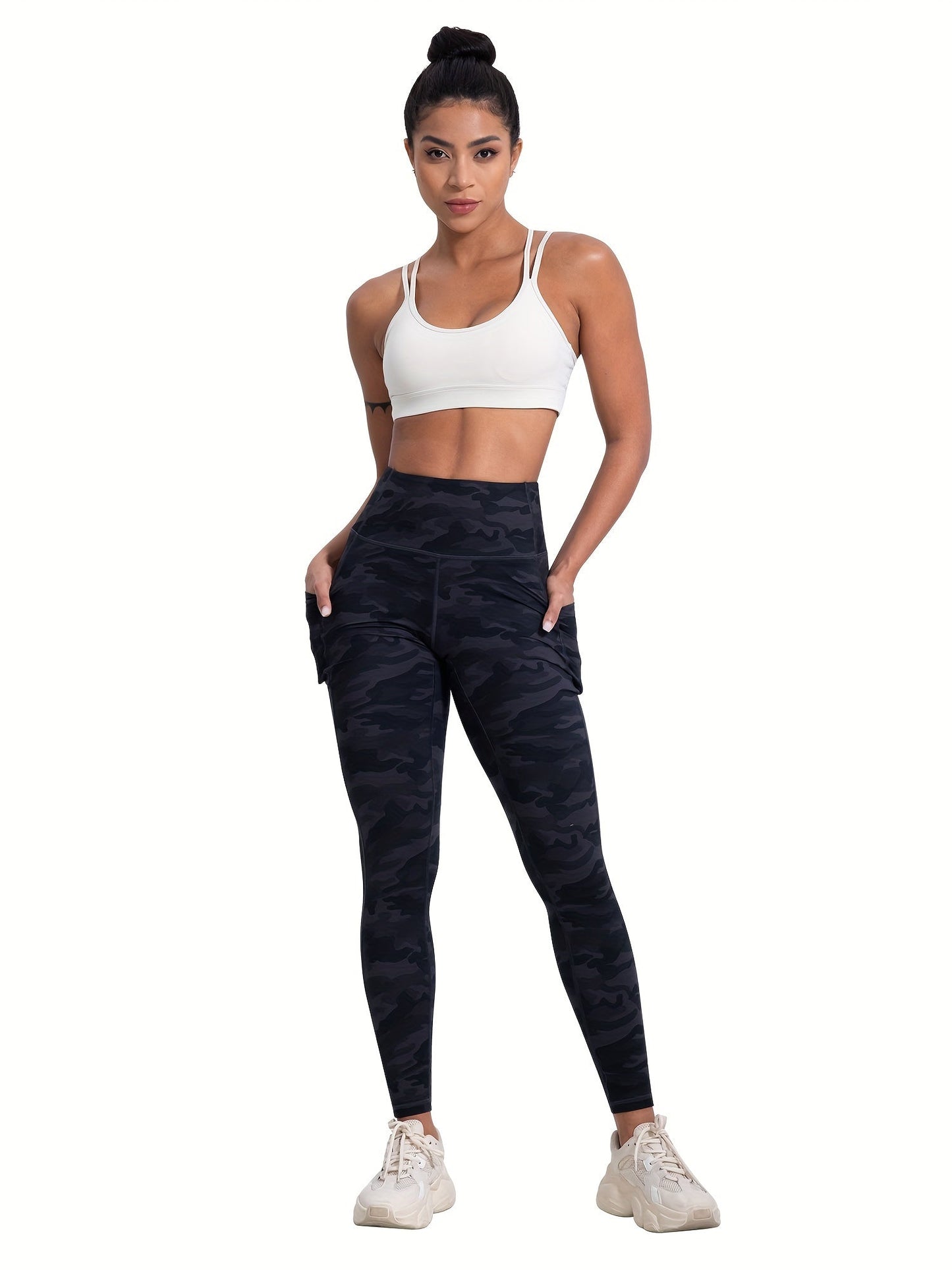 Women's High Waist Leggings with Pockets 6 Pack Buttery Soft Tummy Control Yoga Pants Multicolor S-XXL