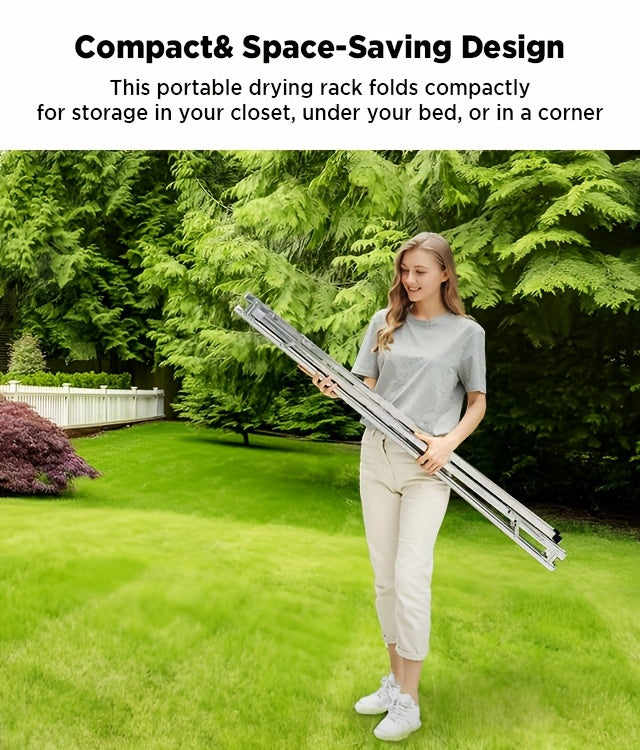 Séchoir à linge en acier inoxydable, 160 cm et 200 cm, rétractable, pliable et robuste, étendoir à linge intérieur/extérieur repliable avec longueur réglable pour balcon, chambre et buanderie