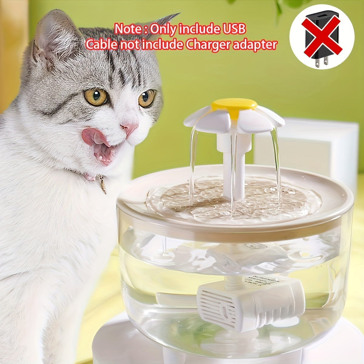 Fontaine à eau pour animaux 1,5 L, silencieuse, alimentée par USB, sans BPA - Fontaine automatique pour chats et petits animaux, facile à nettoyer, sans pile, distributeur d'eau filtrée fraîche en continu