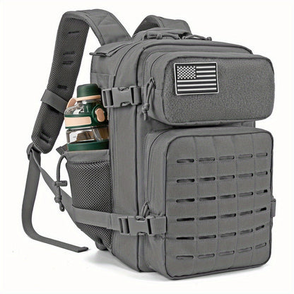 Sac à dos tactique MOLLE 25L pour ordinateur portable pour hommes et femmes – Sac militaire d'urgence, sac de randonnée avec double porte-gobelets, 9 couleurs, sac pour le bureau et les voyages en plein air