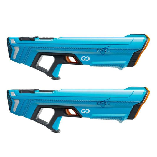 SPYRA SpyraGO Pack de 2 pistolets à eau électriques - Jouets légers avec technologie de tir unique, portée de 8 mètres, réservoir à remplissage rapide | Ensemble de bataille d'eau d'été pour enfants et adultes | Bleu
