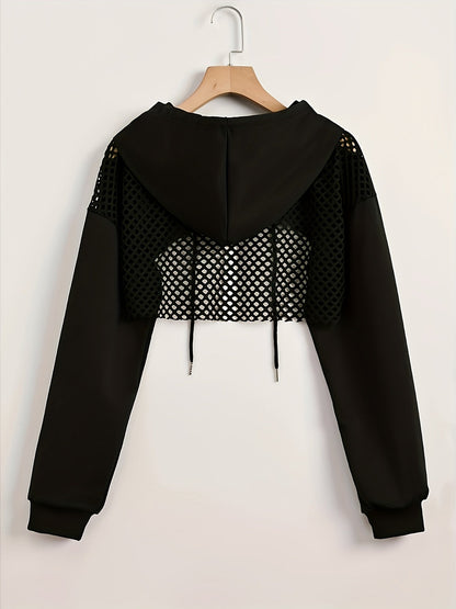 Sweat à capuche en maille pour femme, style urbain américain uni, veste tendance style « sweet spicy », noir, blanc, XS S M L XL XXL