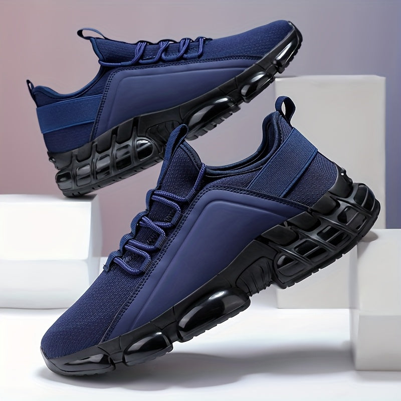 Baskets légères et respirantes pour hommes, semelle en PVC, chaussures de sport décontractées basses à lacets, bleu et noir, tailles US 6,5-12,5, usage quotidien, course à pied, entraînement, chaussures de sport