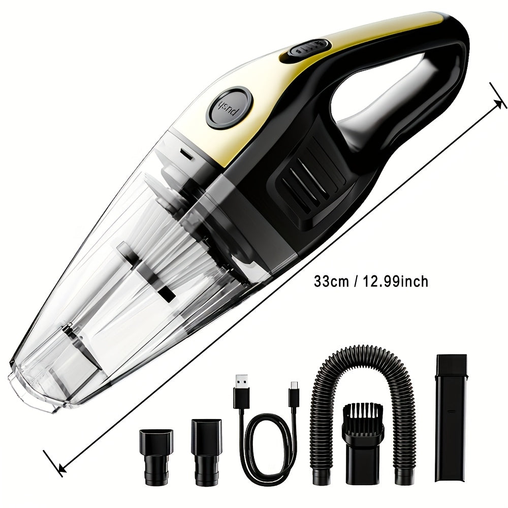 Aspirateur à main rechargeable sans fil – Aspiration puissante de 6 kPa, 40 dB silencieux, mini aspirateur portable pour poils d'animaux, voiture, clavier, nettoyage de bureau et maison avec suceur plat
