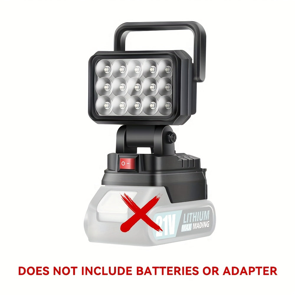 Lampe de travail LED compatible avec batterie Makita 21V – Lanterne de camping portative haute luminosité, étanchéité IP4X, protection intelligente de la batterie, lampe d'urgence pour coupure de courant, ouragan et randonnée, Noir Jaune Bleu