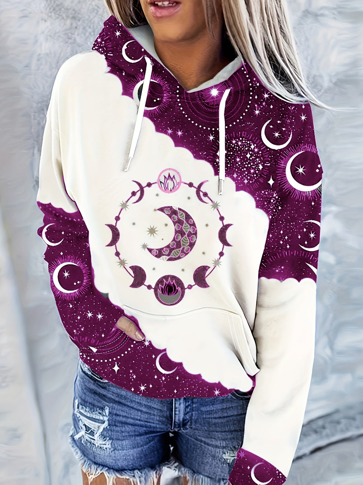 Sweat-shirt à capuche à imprimé vintage pour femme, style bohème ethnique, pull à capuche, haut décontracté, multicolore, S-XXL, entrepôt aux États-Unis