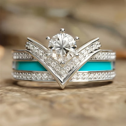 Lot de 9 bagues bohèmes empilables avec turquoise pour femme – Bijoux fantaisie luxueux style bohème, tons dorés avec turquoises synthétiques multi-éléments, idéal pour le quotidien, mariage, fiançailles, cadeau pour petite amie et amoureuse, tailles 6-11