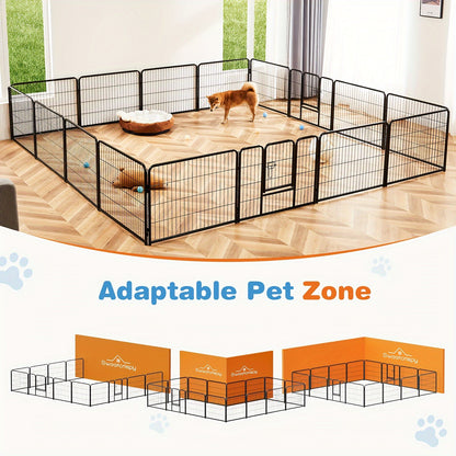 Parc portable pour chiens 8/16 panneaux, enclos d'exercice robuste pour animaux, pour grands, moyens et petits chiens, utilisation intérieure/extérieure, camping en VR, jardin, cour, parc pour chiots, lapins et autres animaux