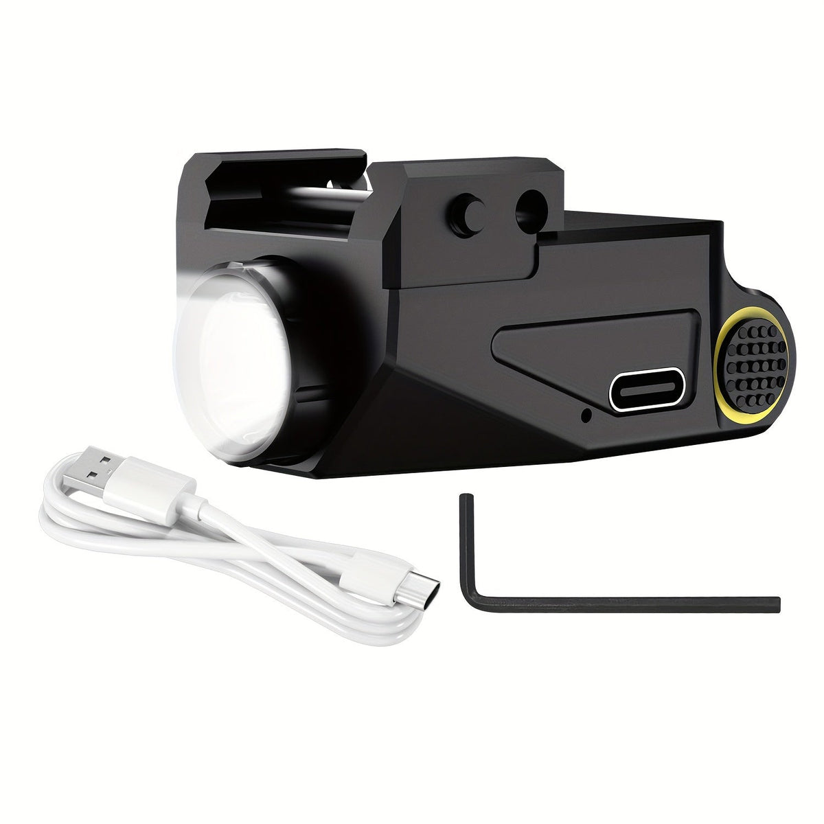 Viseur laser rechargeable USB-C pour rail Picatinny – Combo viseur point laser vert et rouge avec lampe torche tactique, résistant aux vibrations, réglage rapide, pour pistolets, fusils, chasse et compétition
