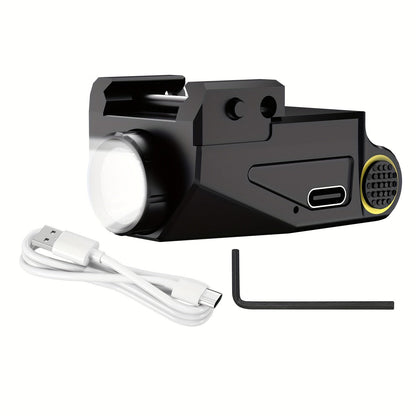 Viseur laser rechargeable USB-C pour rail Picatinny – Combo viseur point laser vert et rouge avec lampe torche tactique, résistant aux vibrations, réglage rapide, pour pistolets, fusils, chasse et compétition