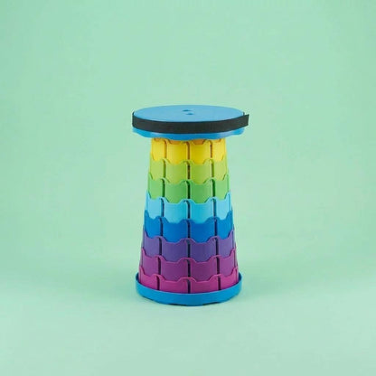 Collapsible Camping Stool 400 Lbs Capacity Ultra-Portable Lightweight Folding Seat - Folds Flat Fits in Backpack for Camping, Hiking, Fishing & Indoor Outdoor Use - Rainbow Option Available