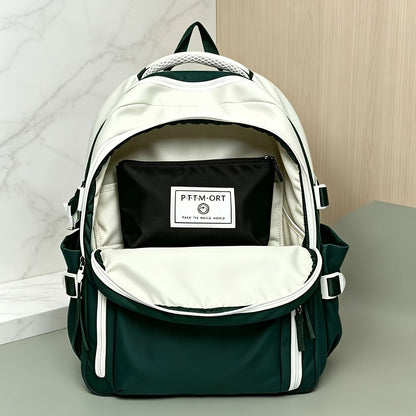 Ensemble de sac à dos de voyage grande capacité pour homme, sacoche pour ordinateur portable en nylon durable à compartiments multiples avec sangles réglables pour les voyages d'affaires et le campus – Combinaison sac à dos et sac à bandoulière