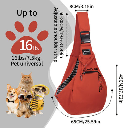 Sac de transport bandoulière et sac à dos pour petits et moyens chiens et chats - Transporteur pliable pour voyages en extérieur, respirant, sangle réglable, jusqu'à 7,5 kg, 12 couleurs, ensemble d'autocollants en bonus en option