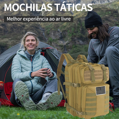 Sac à dos tactique unisexe haute capacité 50L – Sac militaire MOLLE pour le camping, la pêche, la chasse, la randonnée et les voyages – 13 options de couleurs incluant des variantes avec sac à main et sac de rangement