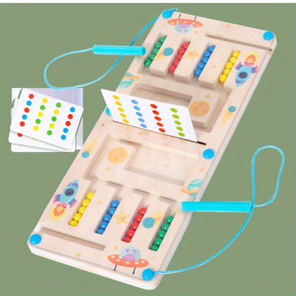 Bead Maze Puzzle Toy 4-Color Shifting Logic Thinking Training Game Brain Teaser for Kids Adults Individual & Double Style STEM Educational Toy Gift