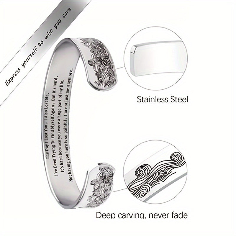 Bracelet jonc ouvert réglable en mémoire d'un animal de compagnie pour les amoureux des animaux – Bijou commémoratif style vintage, bracelet argenté en forme de C, cadeau attentionné de sympathie et d'anniversaire pour la perte d'un animal