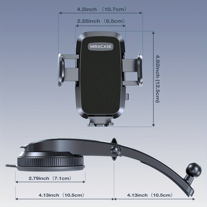 Support de téléphone universel pour voiture, fixation tableau de bord rotative à 360° – Berceau rétractable compatible avec tous les téléphones iPhone Samsung, vision réglable horizontale et verticale, support de téléphone sécurisé pour voiture