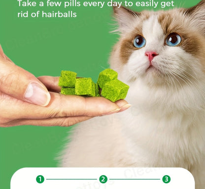 Comprimés lyophilisés d'herbe à chat pour le contrôle des boules de poils – Bâtonnets et granulés naturels à la menthe pour le soin des dents, friandises pour chat au poulet pour la santé dentaire et l'élimination des poils