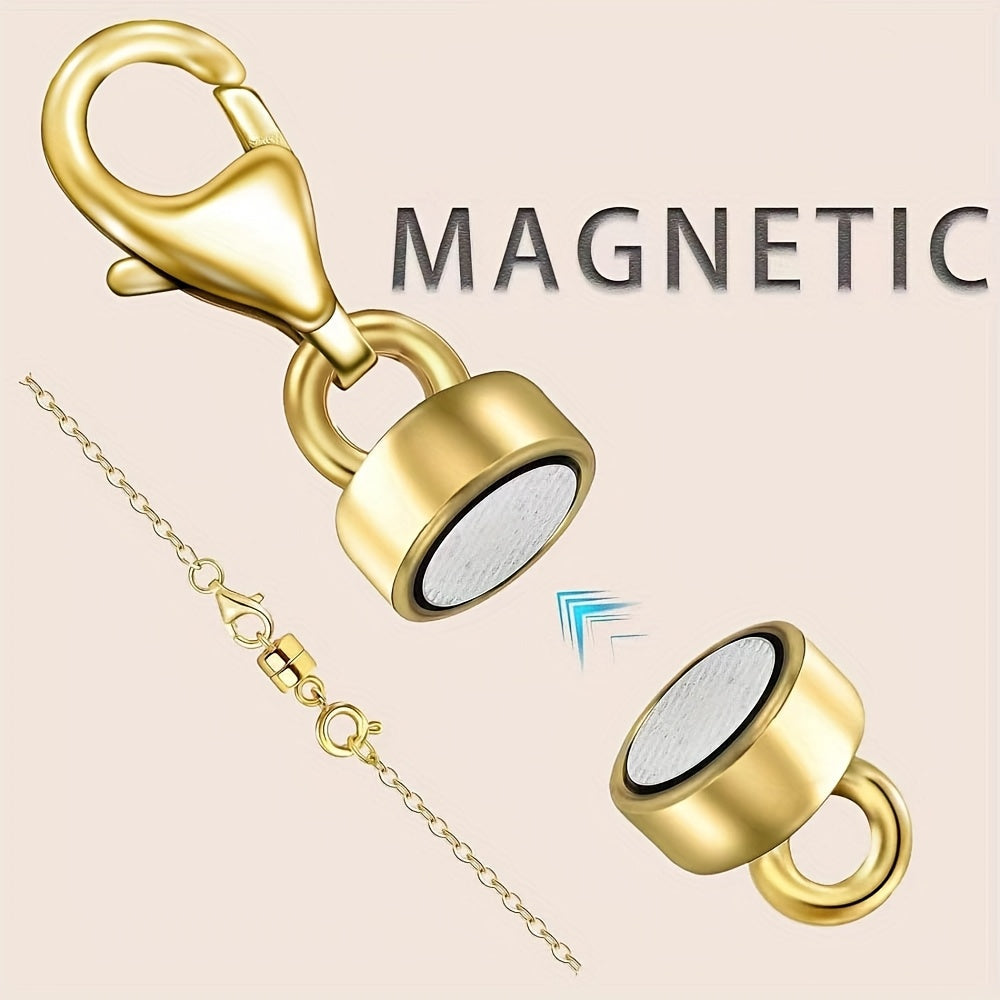Lot de 18 fermoirs magnétiques pour colliers, or et argent – Convertisseur de fermoir magnétique pour bijoux avec fermoirs mousquetons pour bracelets, colliers et chaînes – Attache de bijoux facile, adaptée aux personnes arthritiques