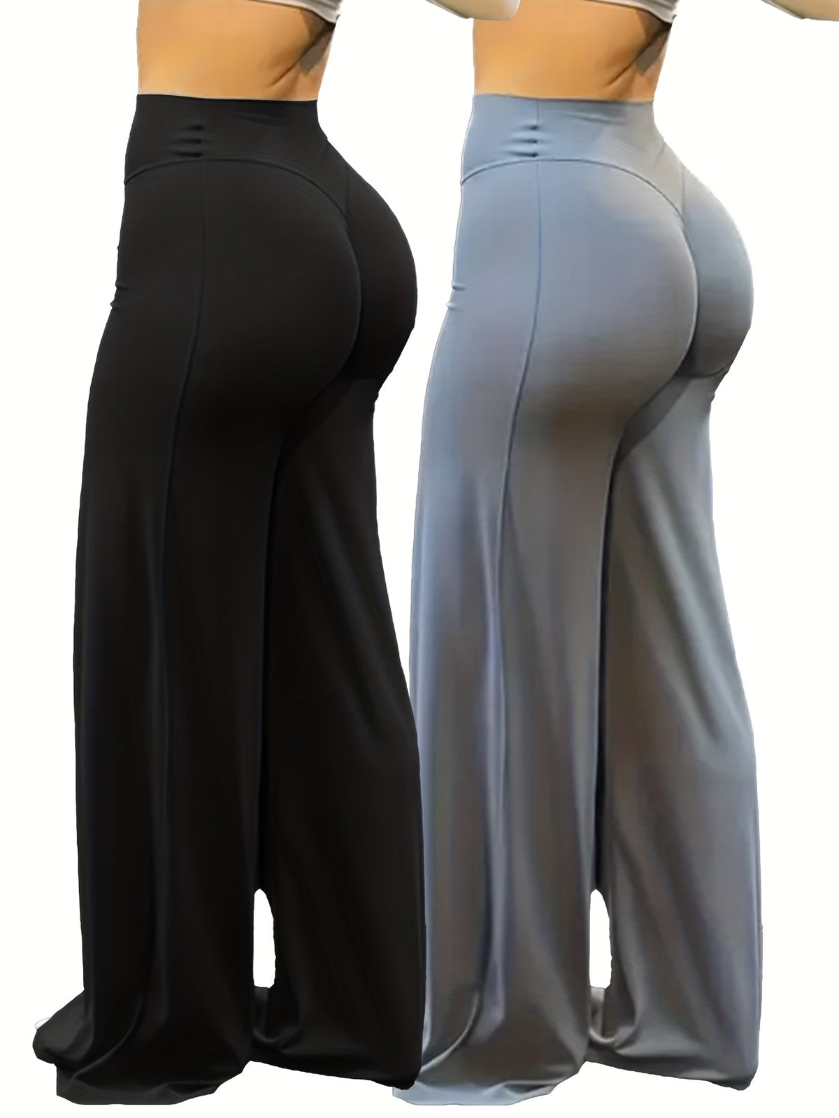 Pantalon de yoga large à taille haute, hautement élastique et offrant une couvrance totale - Legging évasé grande taille pour le sport, le fitness, l'entraînement et le quotidien, toutes saisons, S-XL