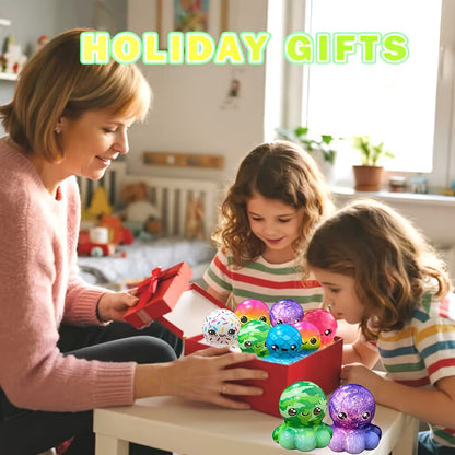 Lot de 16 jouets extensibles en forme de pieuvre, styles aléatoires, cadeaux en gros pour fêtes, sacs surprises, récompenses scolaires, cadeaux d'Halloween, de Noël, de Saint-Valentin, de Pâques et de fêtes pour enfants