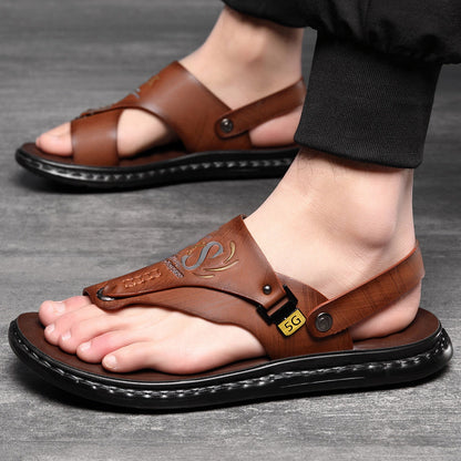 Men's Hiking Sandals with Arch Support – Slip-On Sports Beach Walking Sandals, Lightweight Casual Outdoor Shoes, Black Grey Brown, Sizes US 7–13.5, All Season Comfort