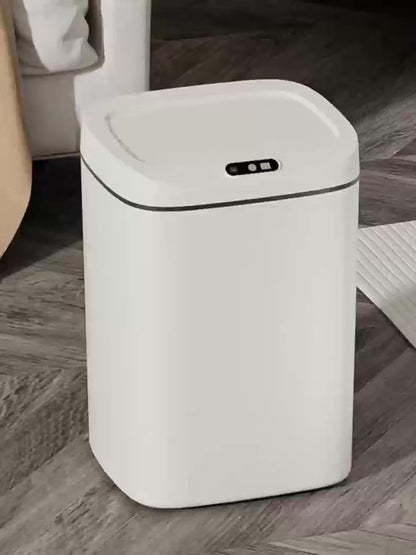 Poubelle intelligente à induction avec couvercle hermétique et technologie anti-odeurs, interrupteur tactile, capteur automatique mains libres, facile à nettoyer pour bureau, salle de bain, chambre et cuisine