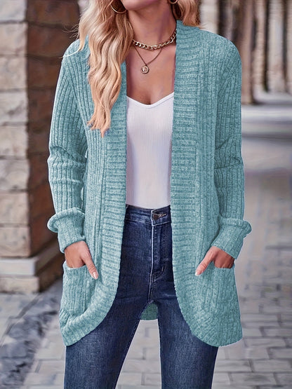 Women's Loose Casual Long Sleeve Blouse Solid Color Pocket Splicing Relaxed Fit Top 10 Colors S-XXL Spring Fall Everyday Wear