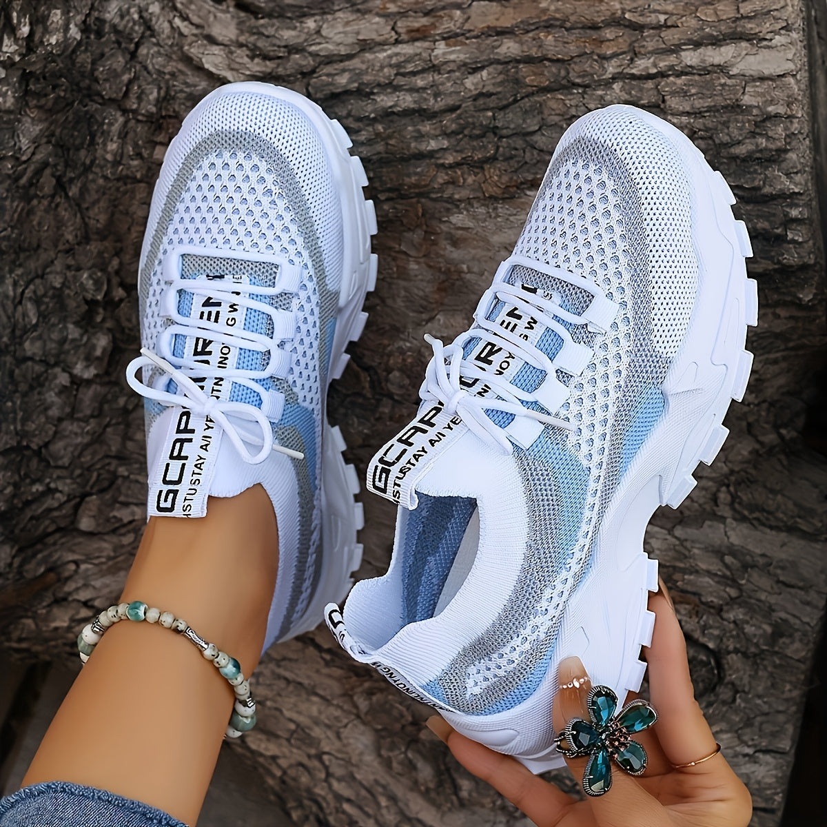 Baskets basses décontractées pour femme avec semelle épaisse en PVC – Tennis légères et respirantes pour la salle de sport, le running et le quotidien | Chaussures de sport pour femme, tailles US 5-10, disponibles en vert, noir, rose et bleu