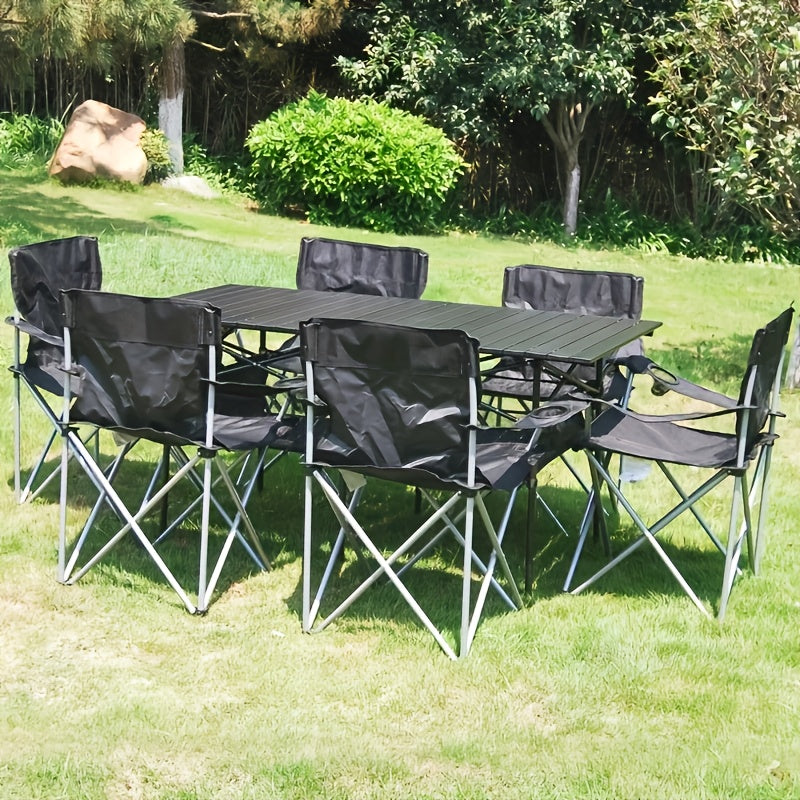 Lot de 2 chaises de camping pliables – Cadre en acier, tissu Oxford, porte-gobelets, sacs de transport portables pour barbecue en plein air, cour, plage, pique-nique, cadeau de vacances
