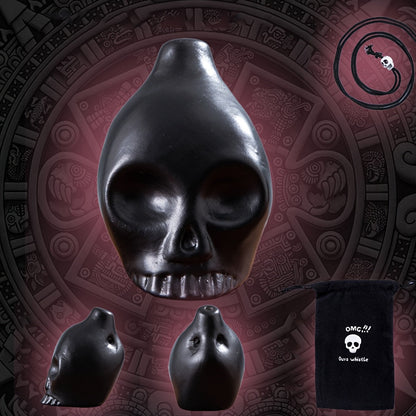 Sifflet de la mort aztèque, réplique d'instrument de musique en forme de crâne, fabriqué à la main en céramique – Cadeau unique pour les passionnés d'histoire, les collectionneurs et décoration d'Halloween, aucune pile nécessaire